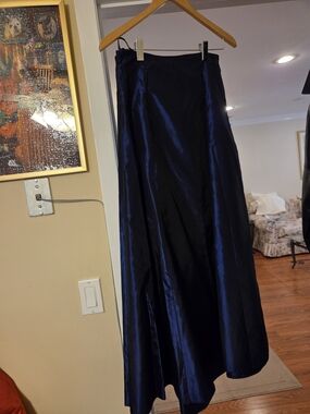 Scott McClintock Navy Satin Maxi Skirt